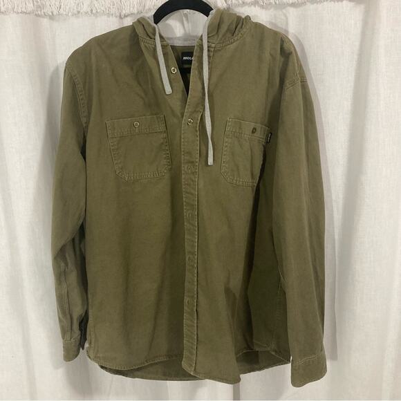 Molokai Surf Co army green hooded utility layering canvas shacket men's size XL - Picture 1 of 6